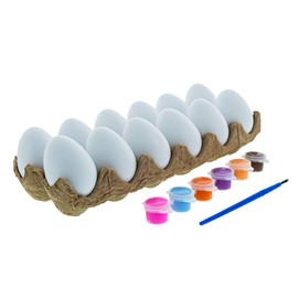 DIY Easter Egg Painting Kit – Blank Plastic Eggs with Paints & Brush for Decorating