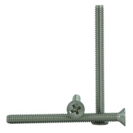 Stainless Steel 8-32"(1/2" to 2" Lengths) Flat Head Machine Screws, Fully Threaded PH Phillips Drive Stainless Steel 18-8 Machine Thread