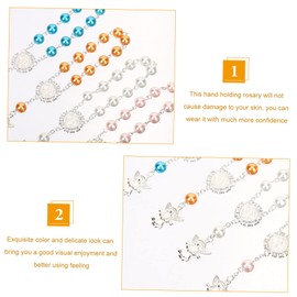 Gadpiparty 4sets Jesus Prayer Rosary Bracelet Cross Rosary Wrist Chain Religious Bracelet Wrist Chain 4pcs*4