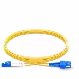 Fiberopticdistribution 0.5M LC UPC to SC UPC Duplex 2.0mm PVC(OFNR) 9/125 Single Mode Fiber Cable- 8342