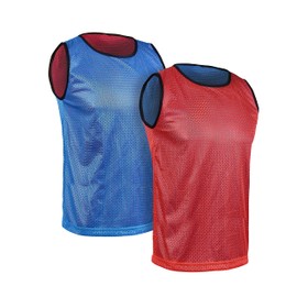 Athllete - playera de baloncesto reversible (juego de 6 camisetas), playera de baloncesto para jóvenes, Rojo/Azul 6 Jerseys, Medium