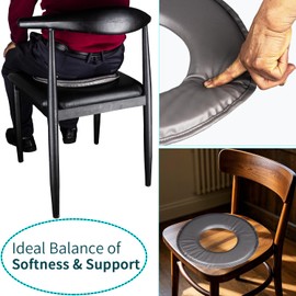 QIUCHA Portable Cushioned Chair Pad for Hemorrhoids, Comfort Seat Pad with Scientific Center Hole,Ergonomic Seat Cushion for Hip,Tailbone, Coccyx,Sciatica,Soft Hemorrhoids Pillow for Camping, Stadium