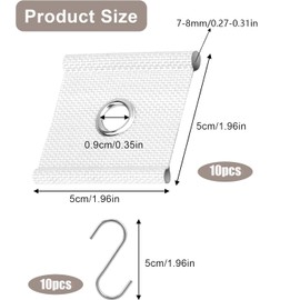 JCUQGDOO Pack of 10 Piping Hooks for Piping Rail 5/6 mm, 7/8 mm Piping Rail, RV Awning Hooks, Awning Piping Hooks for Motorhome, Caravan, Awning, Camping