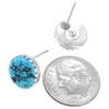 Navajo Blue Turquoise Silver Stud Earrings 10mm Sterling Post Unisex