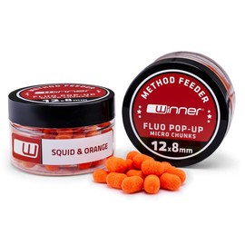 Tandem Baits Method Feeder Fluo Pop-Up Micro Chunks Squid Orange, Carp Pop-Ups Dumbells, Carp Fishing, Bait for Large Fish Fishing, Carp Accessories for Professionals, Hobby Anglers, 20 g