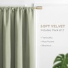 Joydeco Sage Green Velvet Curtains 90 Inches 2 Panels, Luxury