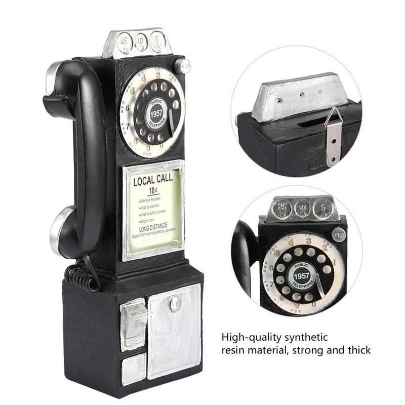 Retro European Style Telephone Model Decor Home Resin Craft Window