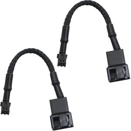 LUORNG 2PCS Mini 2-Pin Fan Adapter Cables to 4-Pin PC Fans to Mini 2-Pin JST XH 2.5mm Headers to Fan Power Adapter with Braid 24AWG Coarse Copper Cable for Device Connection Black