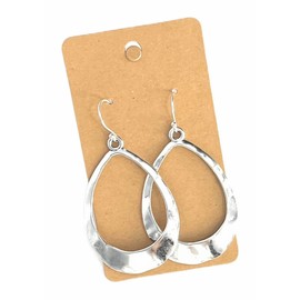 Large Teardrop Hoop on Sterling Silver Earrings Bohemian Boho Statement Jewelry