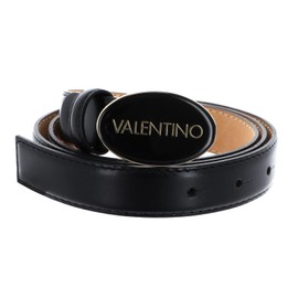 VALENTINO Block Plaque Buckle Belt W105 Nero/Oro - Can be Shortened, Nero / Oro