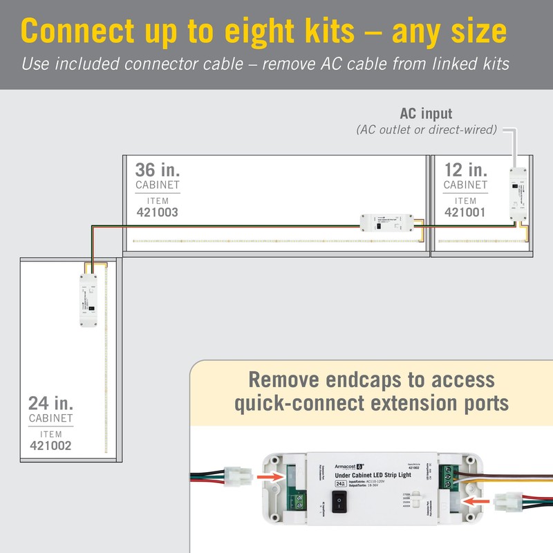 Armacost Lighting 22" White CCT Tunable Under Cabinet Lighting LED