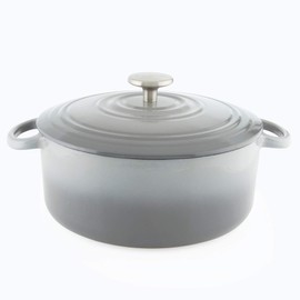 Chantal Enameled Cast Iron Cookware, 5 quart Dutch Oven, Fade Grey