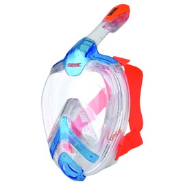 SEAC Unica Full Face Snorkeling Mask with Action Camera Support (Large, Blue/Orange)