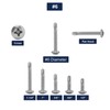 #6 x 1/2" Sheet Metal Screws 100Pcs 410 Stainless Steel