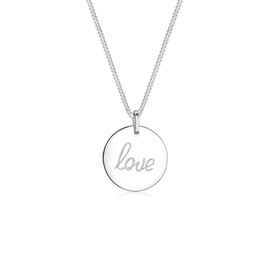 Elli Women's 925 Sterling Silver Xilion Cut Crystal Love Pendant Necklace Length of 45 cm