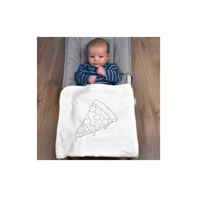 Azeeda 'Pepperoni Pizza Slice' Cotton Baby Blanket/Shawl (BY00040066)