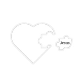 Missing Piece Kiss-Cut Sticker White Glossy Decorative Smooth Decor - Color: 4" × 4"