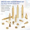 sourcing map M2 Male Brass Hex Spacer Standoffs Screws Nuts,