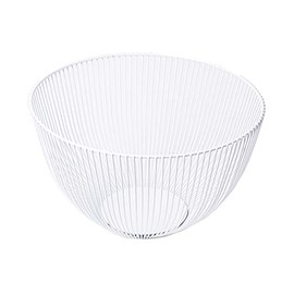 Suitcase Company GPT Wire Basket, Deep, Radial Basket, Wire Bowl, Stylish, Small Storage Box, Display, Decorative, Miscellaneous Goods, Fruit Basket, Steel, Oval, Round Type, White