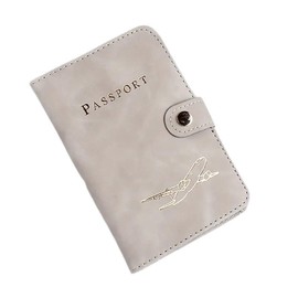 Simple Leather Passport Holder Passport Passport Protector Multifunctional Document Bag Travel Out Country Ticket Document Protection (Light Grey)