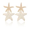 RUOFFETA Raffia Starfish Earrings, Raffia Straw Wrapped Starfish Drop Dangle