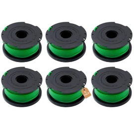 TUAKIMCE 6 Pack A6482 Trimmer Spool Lines, Green Strimmer Spool Line Compatible with Black & Decker GL7033 GL9035 GL8033 String Trimmers
