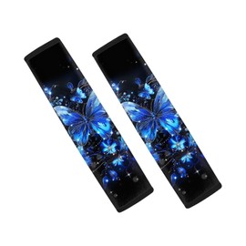 Dreaweet Blue Butterfly Seat Belt Cover Pad Cute Car Accessories for Women Girly,Soft Seatbelt Covers 2 Pcs Car Seat Belt Covers Shoulder Strap Pad
