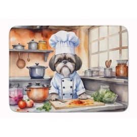 Caroline's Treasures Shih Tzu The Chef Memory Foam Kitchen Mat Machine Washable Anti-Fatigue Mat Cushion Comfort Bath Mat or Kitchen Rug
