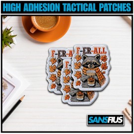 SANSFIUS Feral Girl Fall Raccoon Patch, Sarcastic Animal Pumpkin Size 3 Inches Iron On Embroidery Patches for Hats Clothes Backpacks Jeans, DIY Sew On Patches, Fabric Patches, Autumn Gift for Boy Girl