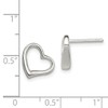 925 Sterling Silver Polished Post Love Heart Earrings 10x10mm Wide
