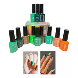 Gelish Set Esmaltes Caja 12 Gel Polish 3 Pasos Yuan