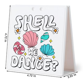 Hello Summer Decor Desk Sign, "Shell We Dance?" Underwater World Plaque Gift for Farmhouse Home Garden Yard Decor
