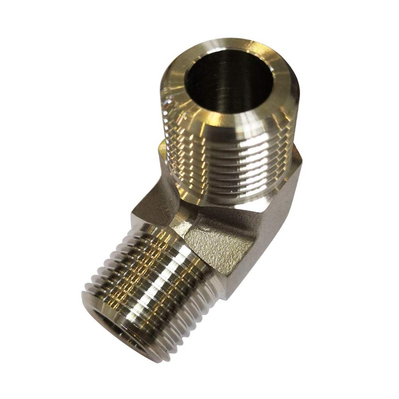 Metalwork Codo de acero inoxidable de 90 grados, macho NPT
