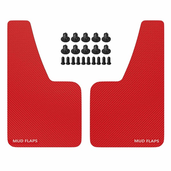 2 x Universal Car Mud Flaps Splash Guards Red Compatible