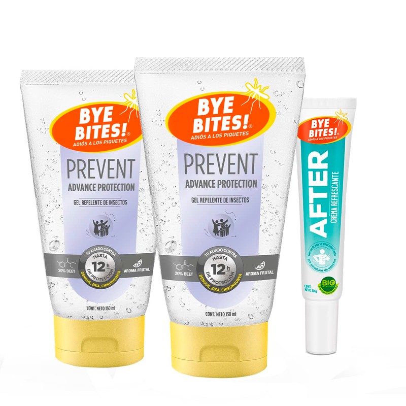 Tripack BYE BITES Repelente de Insectos y Mosquitos 2 Repelentes