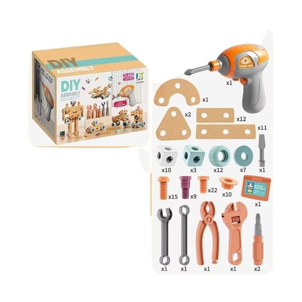 DIY Tool Set for Kids, 119 Pieces, Educational Building Construction