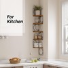 PHAREGE 5 Tier Moon Phase Corner Shelves Brown Black, Rustic