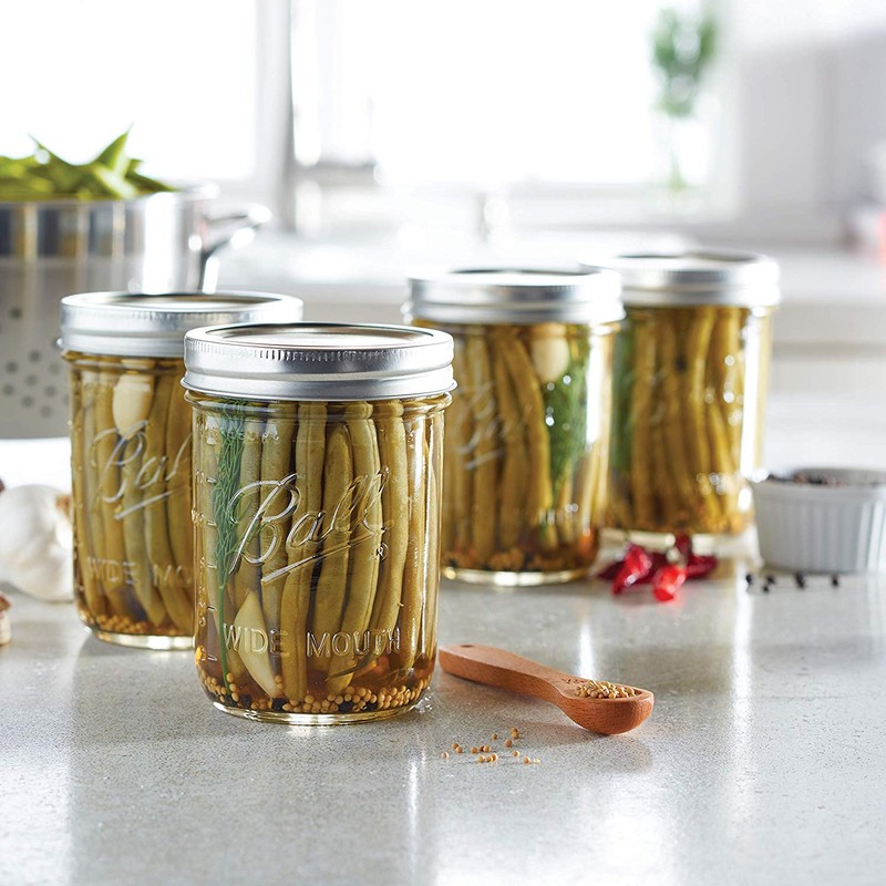 Ball Wide Mouth Pint Mason Jars with Lids & Bands