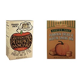 Trader Joe's Bundle with Baker Josef's Gluten Free Pumpkin Bread & Muffin Baking Mix, 17.5 Ounce Box & Trader Joes Gluten Free Pumpkin Pancake Mix - 525g., 18.5oz.
