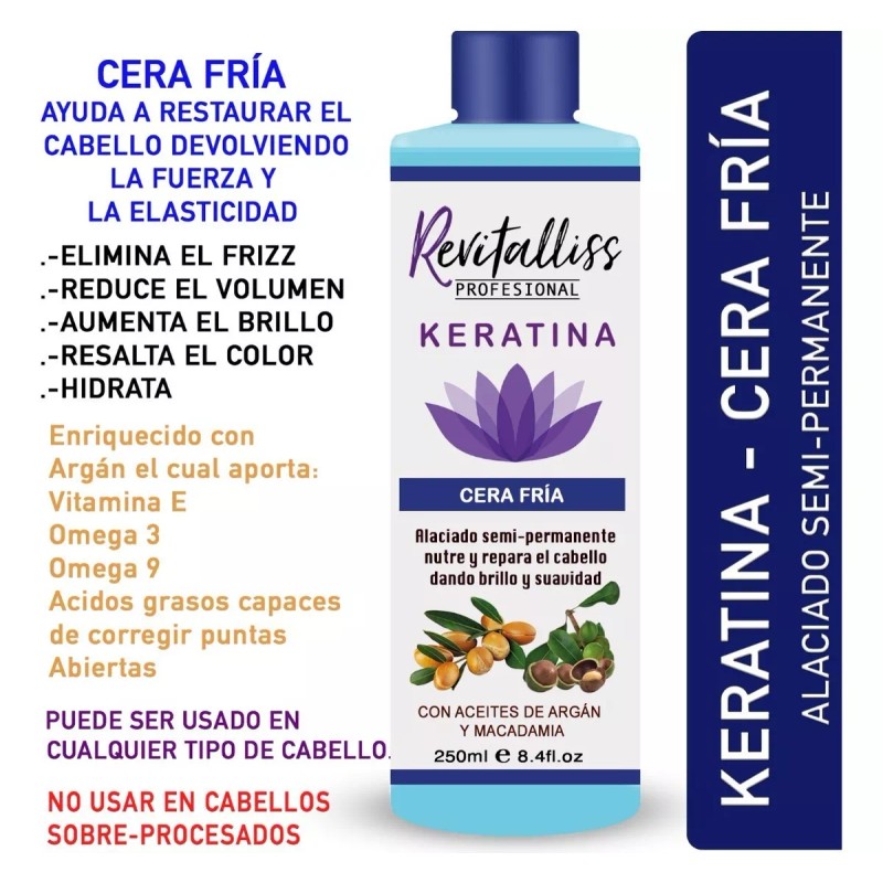 Revitalliss Keratina Alaciante Permanente Cera Fría Kit