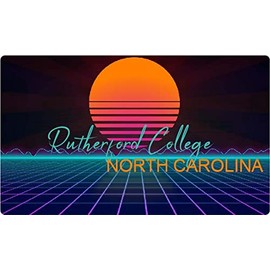 Rutherford College North Carolina 4 X 2.25-Inch Vinyl Decal Stiker Retro Neon Design