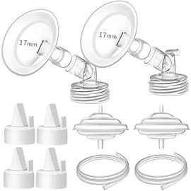PumpMom-us - Piezas de bomba de 17 mm para Spectra S2 Spectra S1 Spectra 9 Plus Bridas de extractor de leche, 17 mm, protector de reflujo de brida, válvulas de pico de pato, no piezas originales de