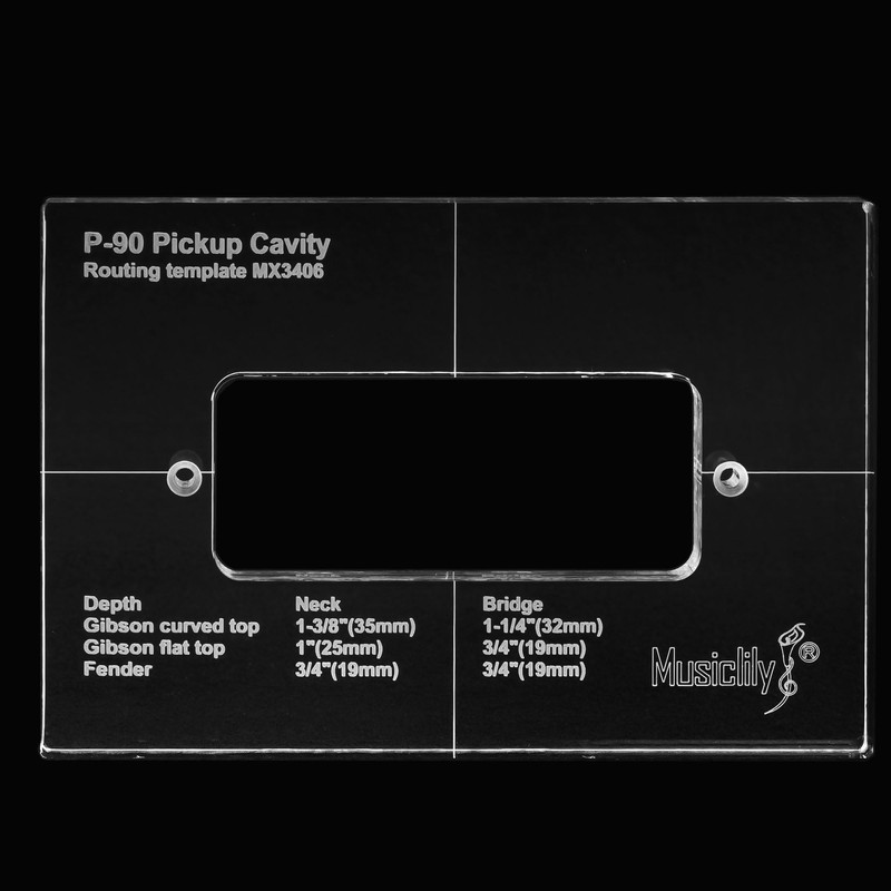 Musiclily Pro Acrylic P90 Pickup Routing Template for Electric Guitar