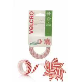 VELCRO Brand Holiday Christmas Decor Wrap Ribbon, Pack of 1, 10 x 3/4 (Red)