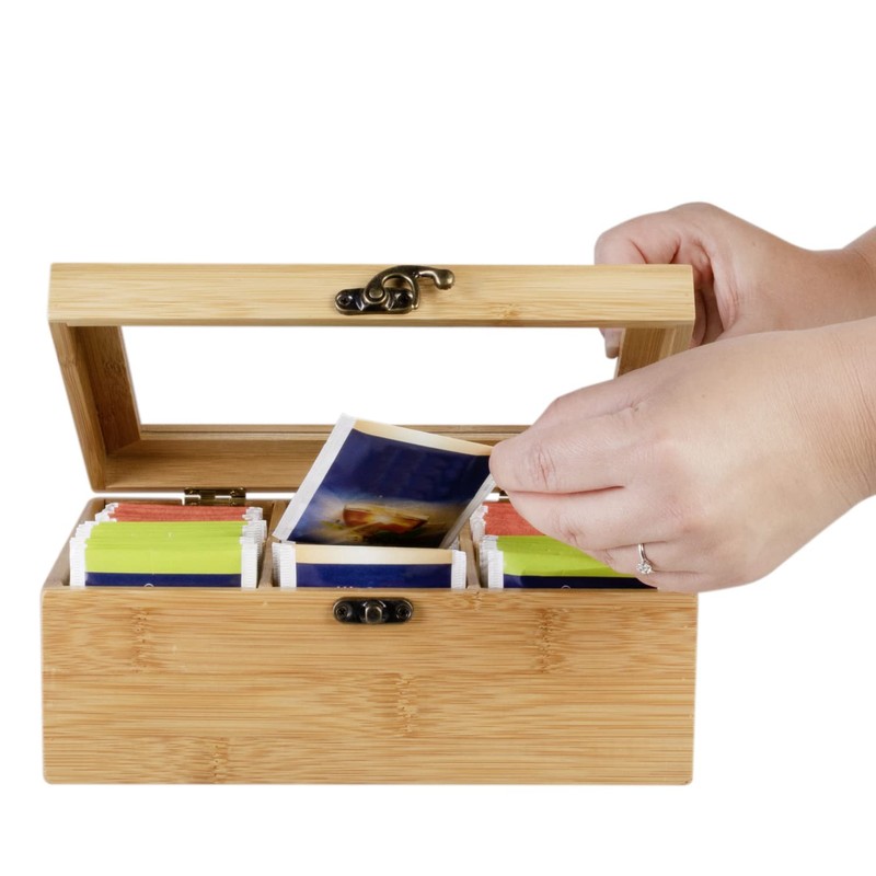 wenco Premium Tea Box with 6 Compartments, 21.7 x 16