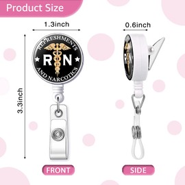 GEYGIE RN Refreshments and Narcotics Badge Reel Retractable with Alligator Clip, Funny ID Badge Holder Gift for Men Veterinarian Doctors Nurses Social Worker Office Worker Boss Colleague