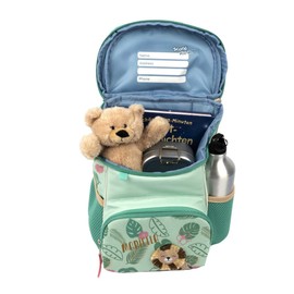 Mini-Me Nursery Backpack 3-6 Years with Name Printed Animal Motif for Boys and Girls Small Backpack with Chest Strap Padded, Leo Lion