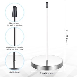 Photect 2 Pcs 16 Inch Restaurant Ticket Holder with 2 Stainless Steel Receipt Holder Spike Aluminum Slide Rack Rail for Restaurant Cafes Kitchen Pub Bar Hotel, Silver