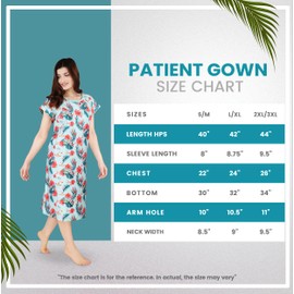 Utopia Care Women's Hospital Gown Soft Comfortable and Stylish Patient Gown, Large-X-Large, Floral Blue