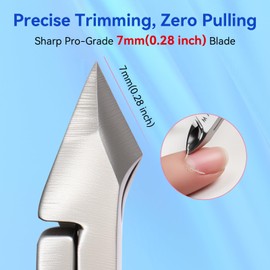 Makartt Cuticle Nippers - 7mm Blade Cuticle Trimmer with Dual Springs & Ergonomic Handle, Sharp Full Jaw Professional Nail Care Kit for Salon Home Use, Pink, 2 Pack